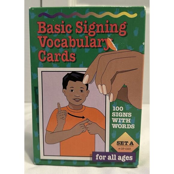 Garlic Press Other - Garlic Press Basic Signing Vocabulary ASL Flash Cards Set A 100 ct NEW
